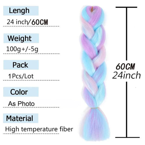 24" Synthetic Braiding Hair Extensions — Heat Resistant
