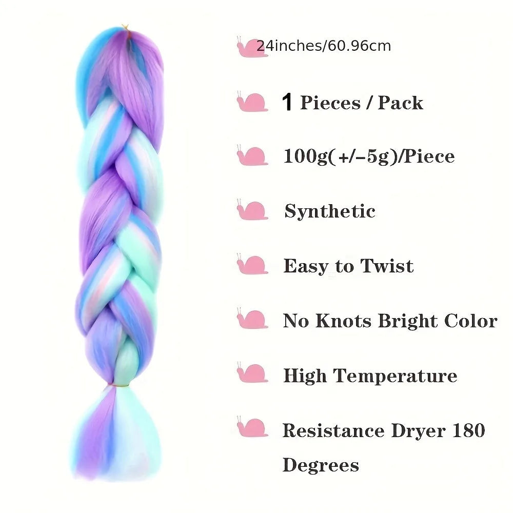 24" Synthetic Braiding Hair Extensions — Heat Resistant