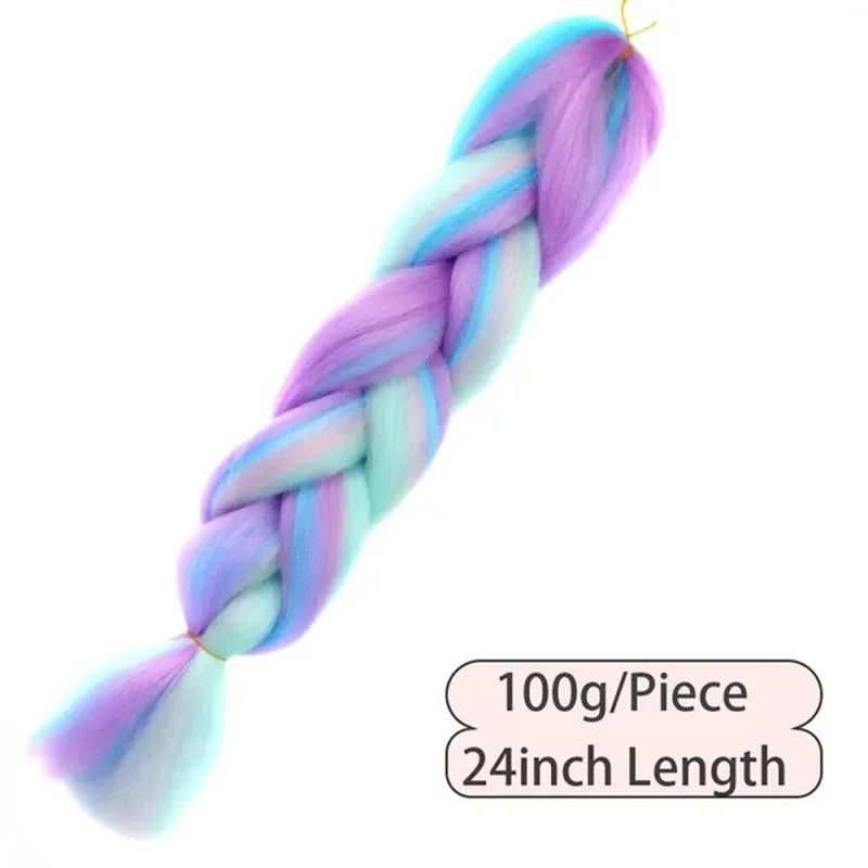 24" Synthetic Braiding Hair Extensions — Heat Resistant