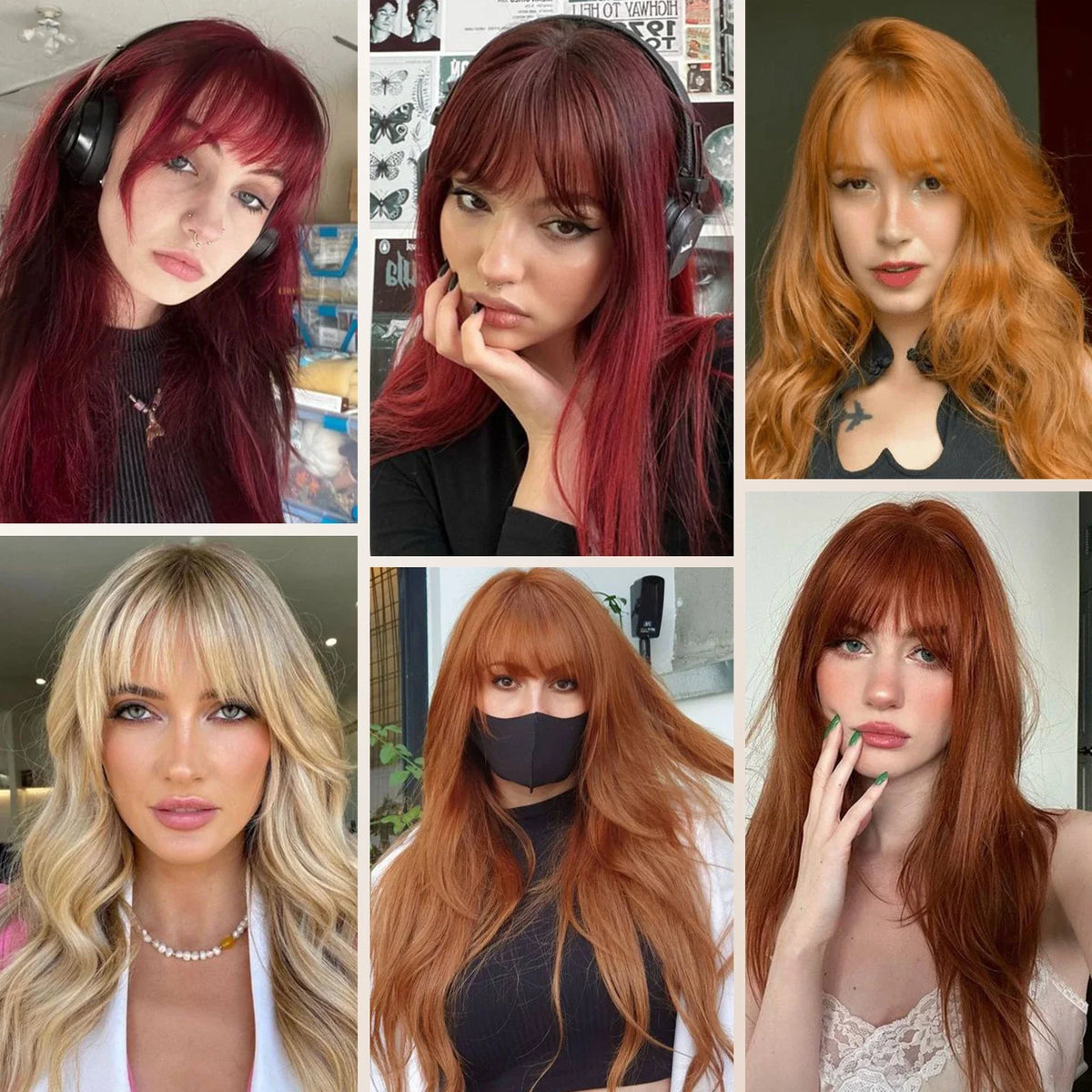 Burgundy Clip In Bangs 100% Real Human Hair Extensions