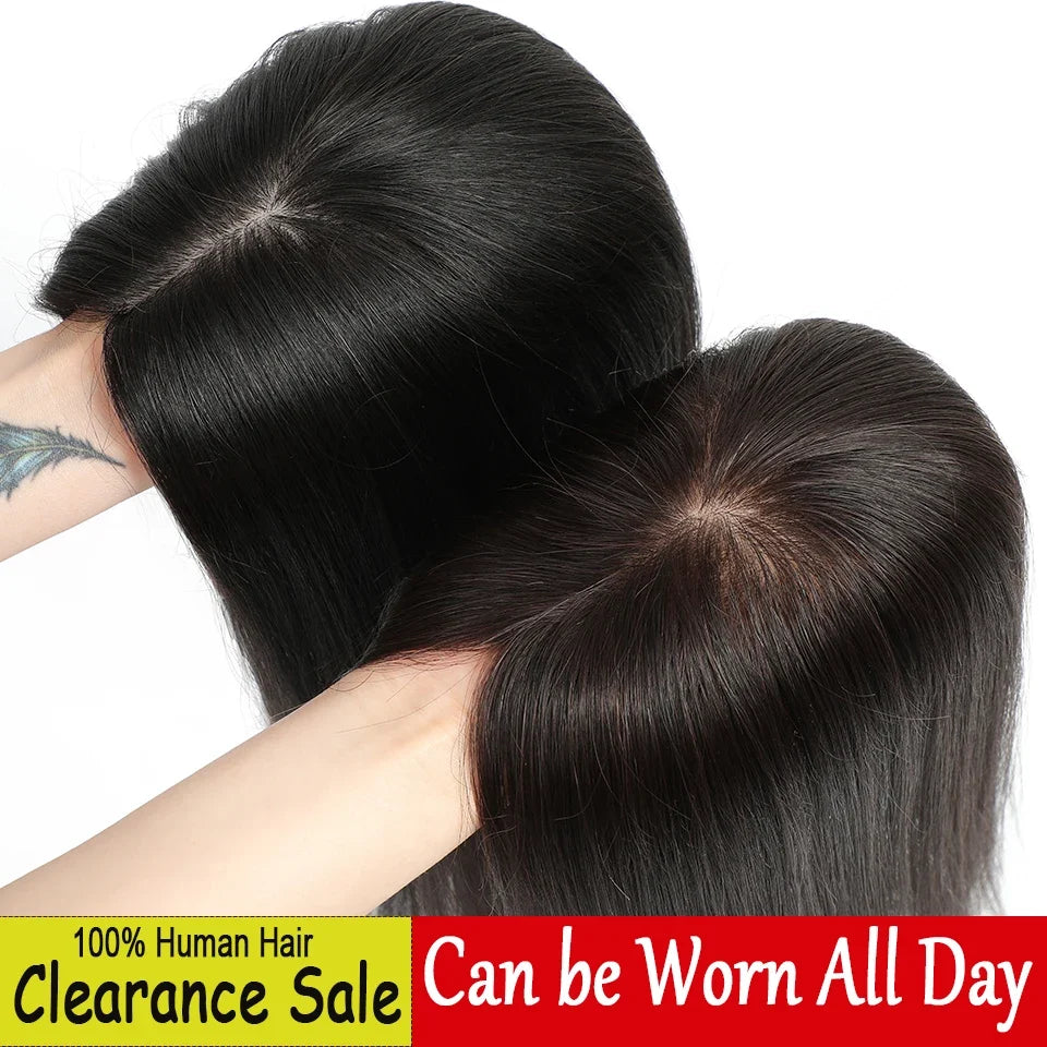 100% Real Human Hair Topper for Women