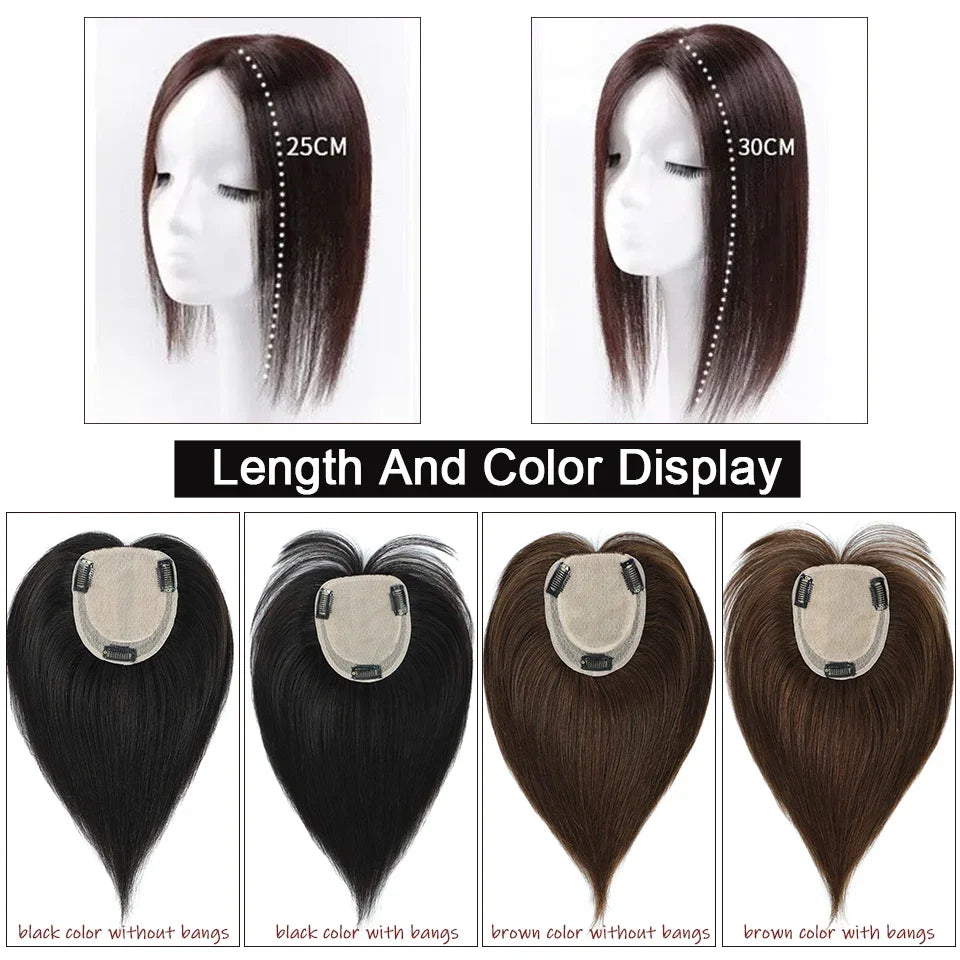100% Real Human Hair Topper for Women
