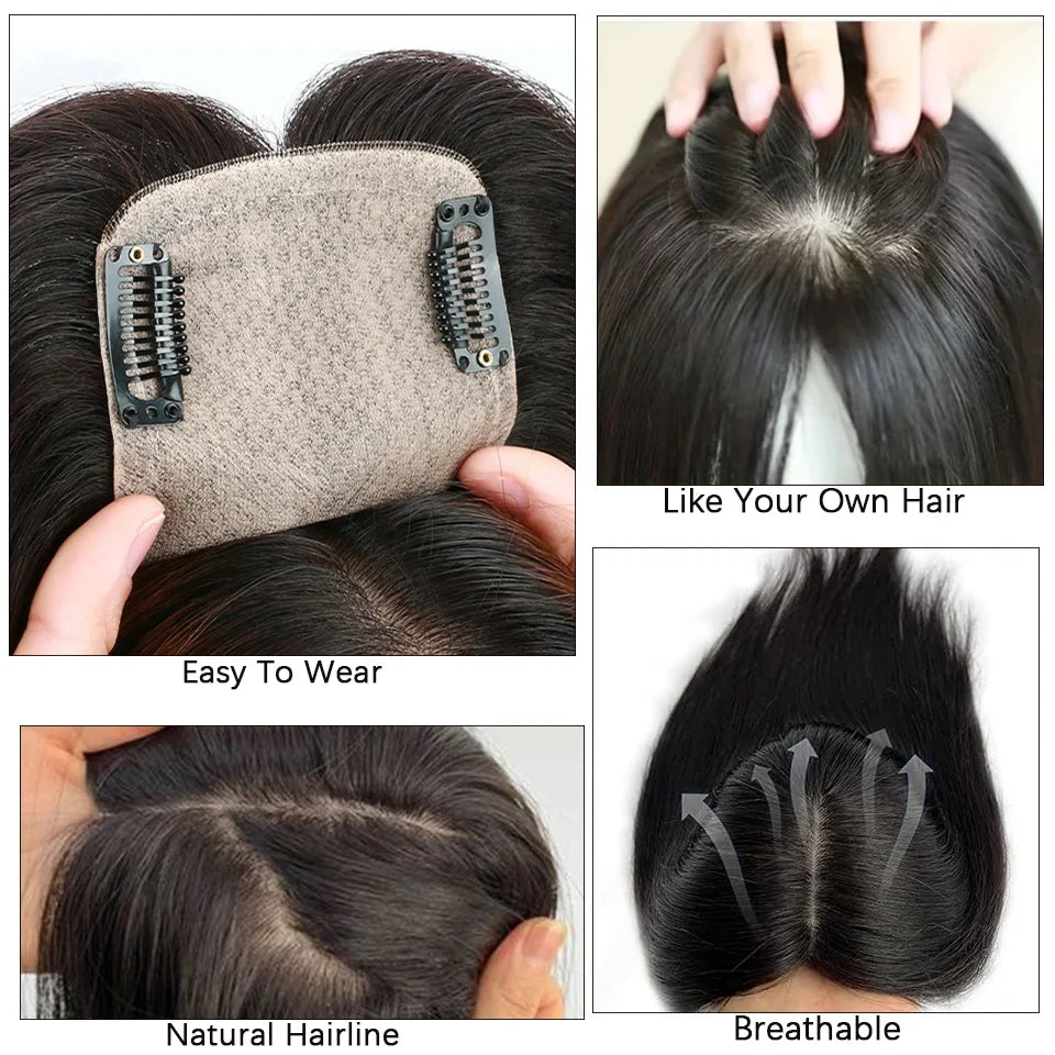 100% Real Human Hair Topper for Women
