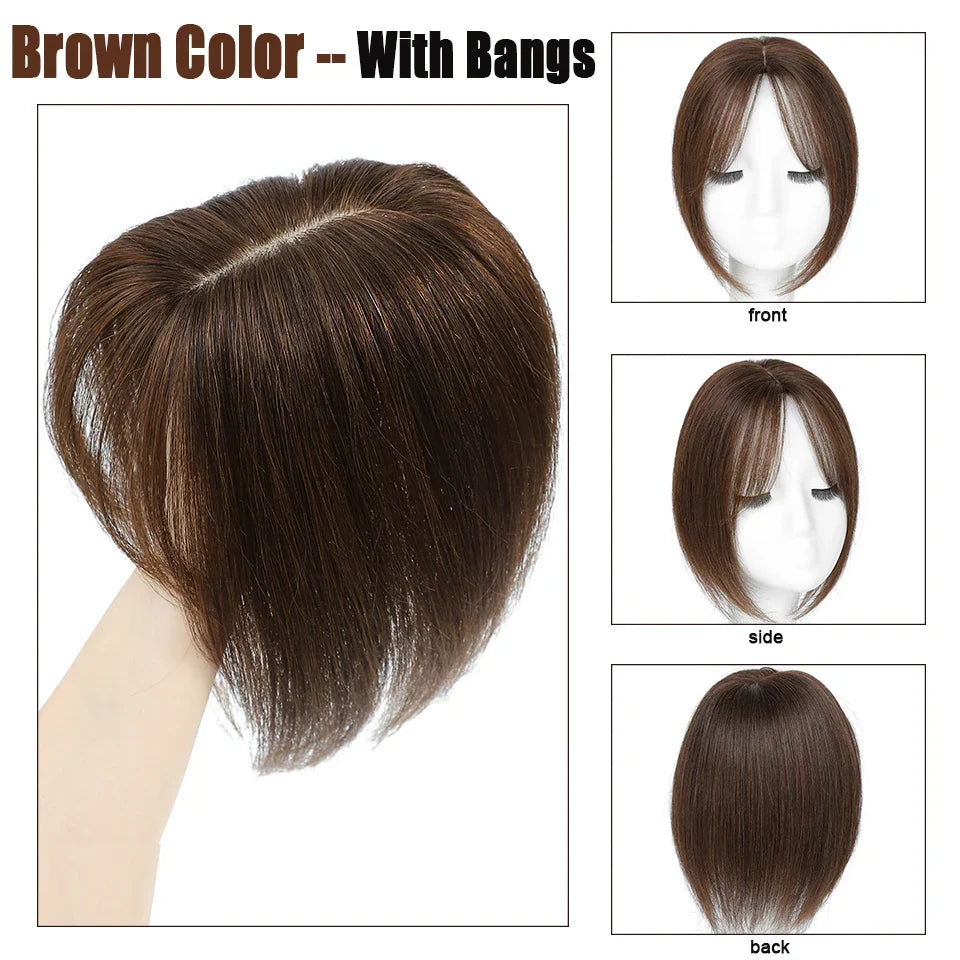 100% Real Human Hair Topper for Women