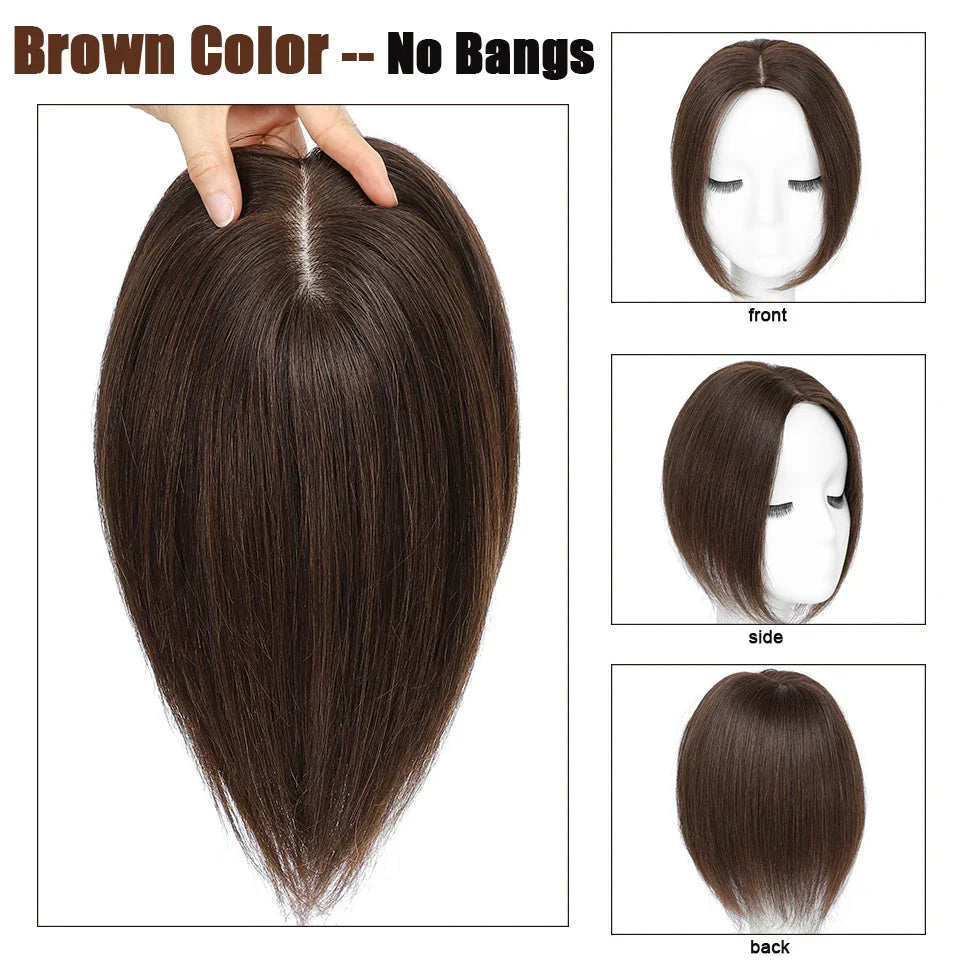 100% Real Human Hair Topper for Women
