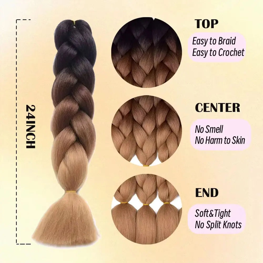 Jumbo Ombre Braiding Hair 24 Inch Pack