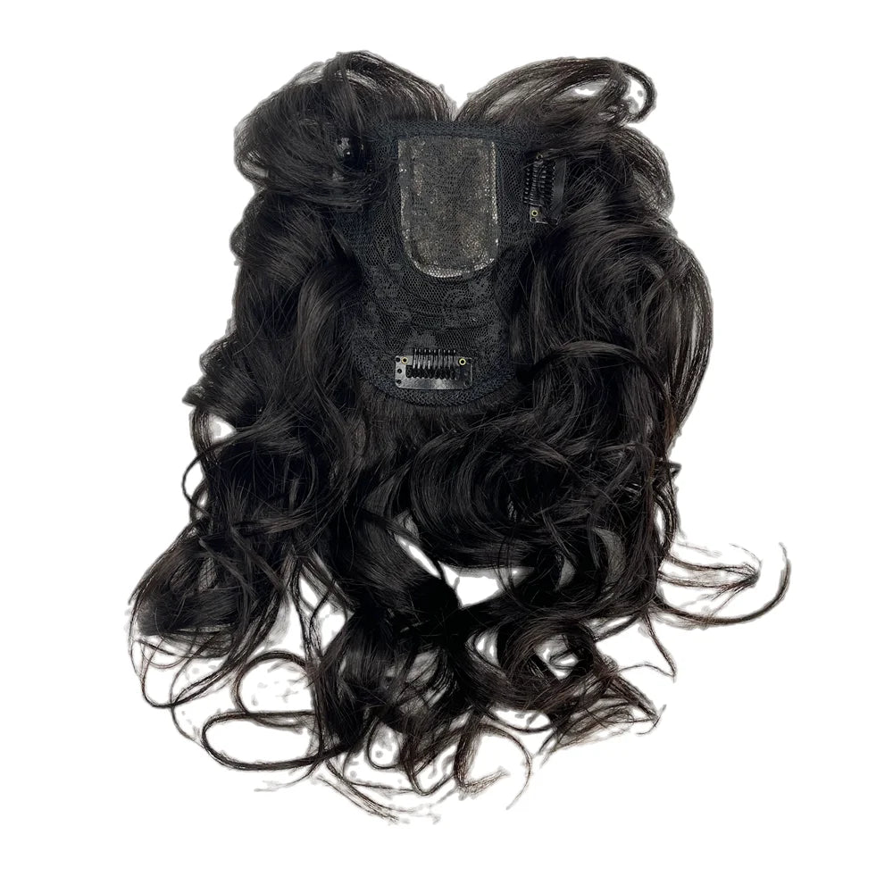 Natural Body Wavy Clip In Human Hair Topper