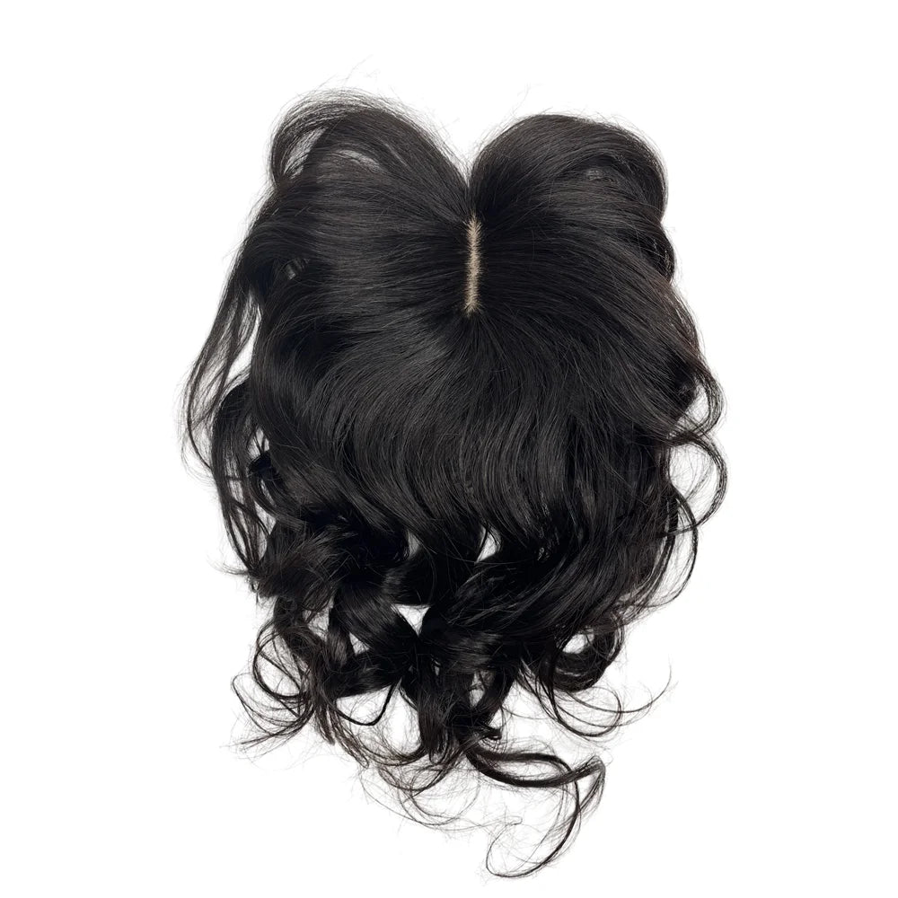 Natural Body Wavy Clip In Human Hair Topper