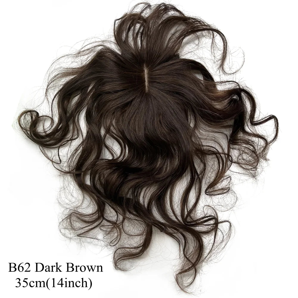 Natural Body Wavy Clip In Human Hair Topper