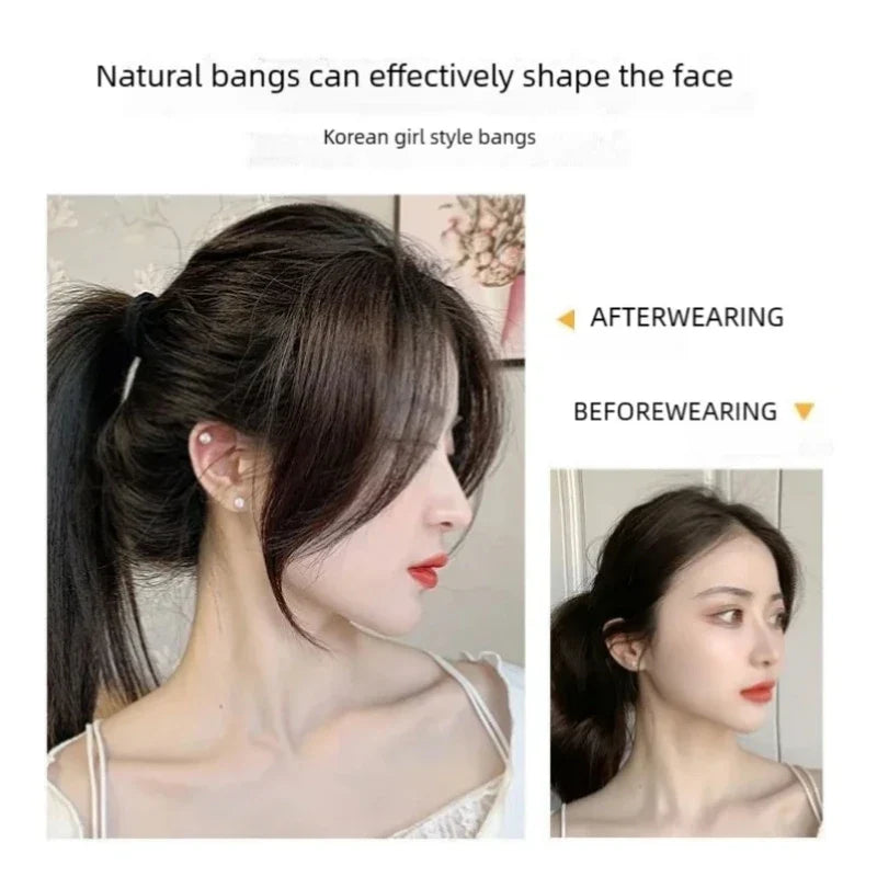 Natural Human Hair Clip In Bangs Extensions