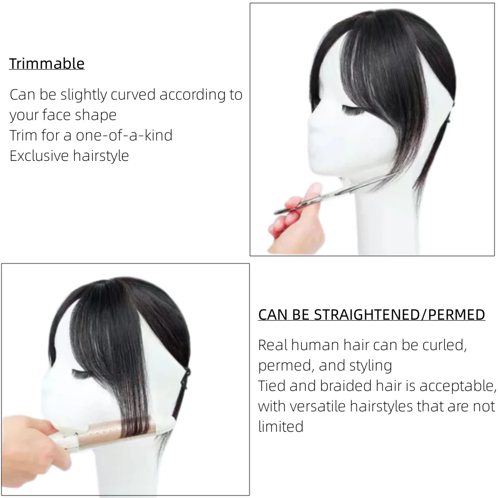 Natural Human Hair Clip In Bangs Extensions