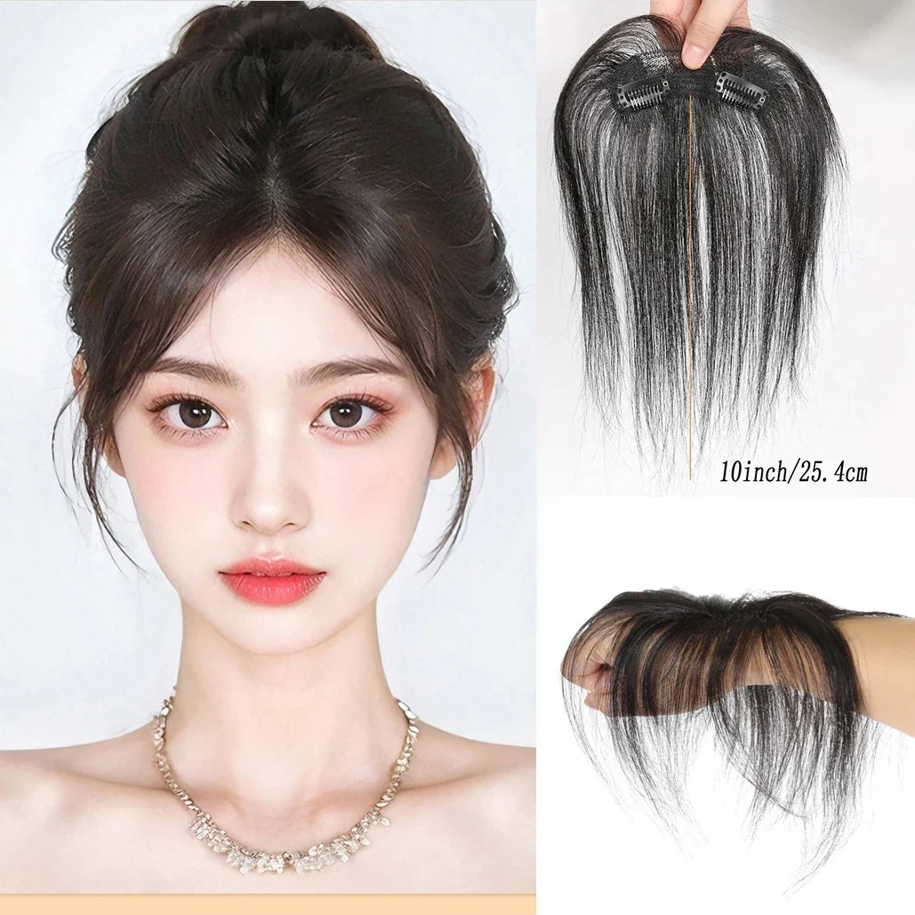 Natural Human Hair Clip-In Bangs Extensions