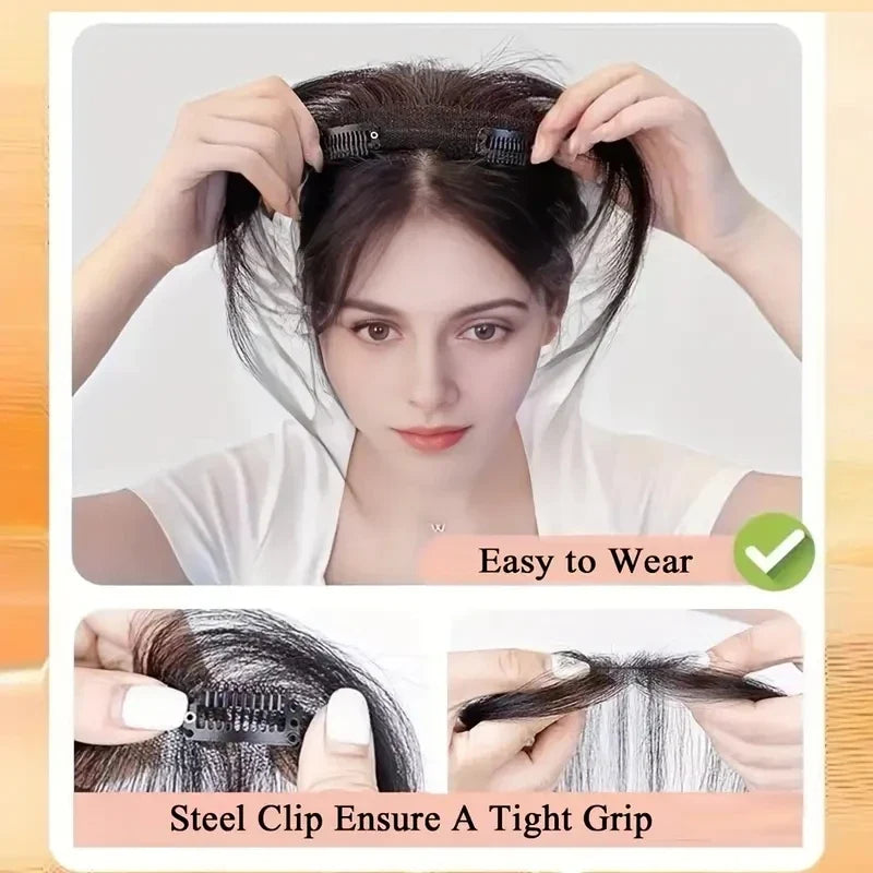 Natural Human Hair Clip-In Bangs Extensions