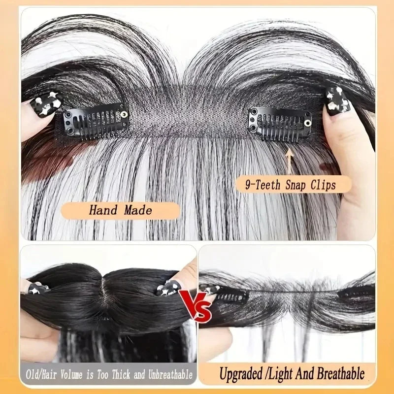 Natural Human Hair Clip-In Bangs Extensions