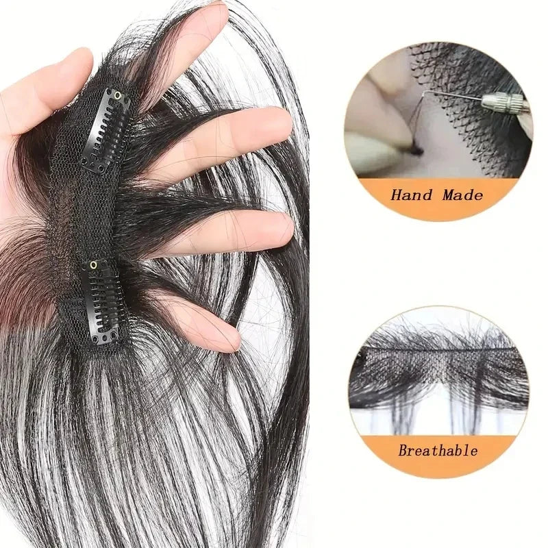Natural Human Hair Clip-In Bangs Extensions
