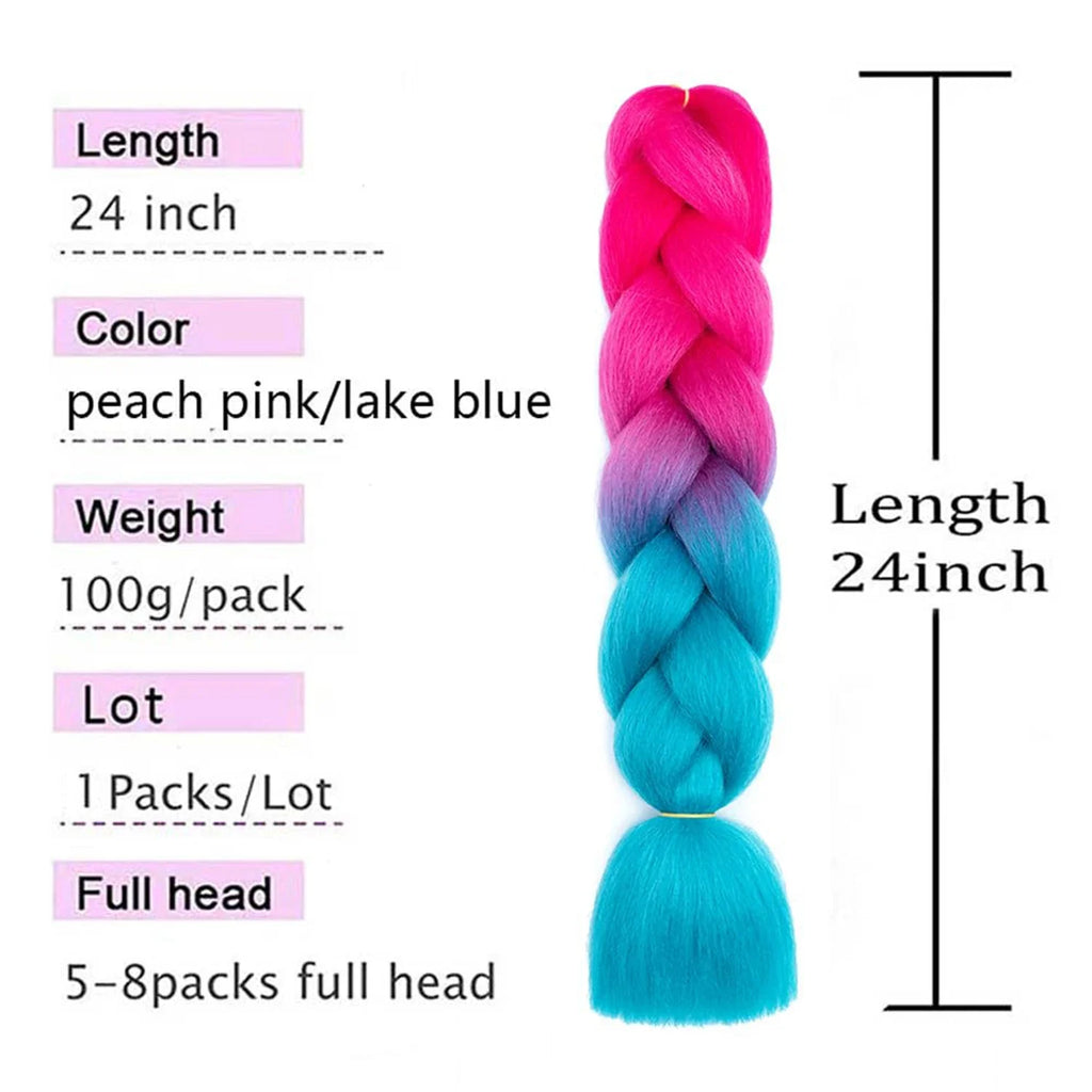 Ombre Jumbo Braiding Hair Extension 24 Inch