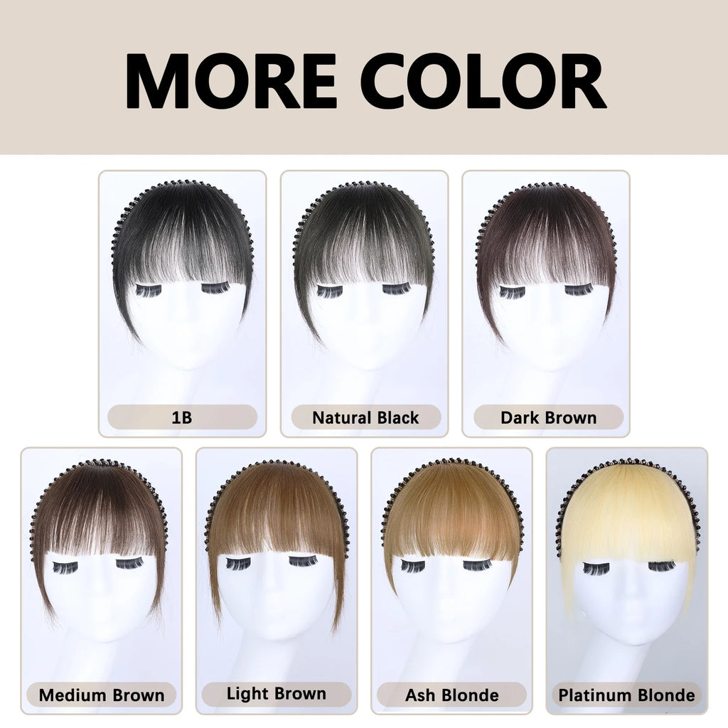 Real Human Hair Short Straight Bangs Extension