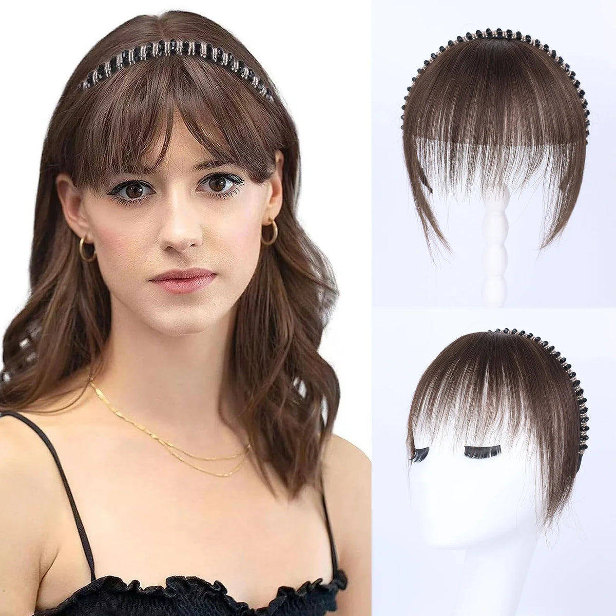 Real Human Hair Short Straight Bangs Extension