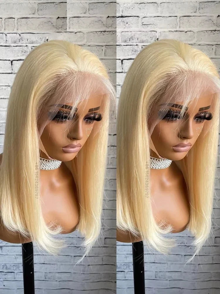 613 Blonde Bob Wig – Brazilian Remy Straight Hair | 13x4 & 13x6 HD Lace Frontal