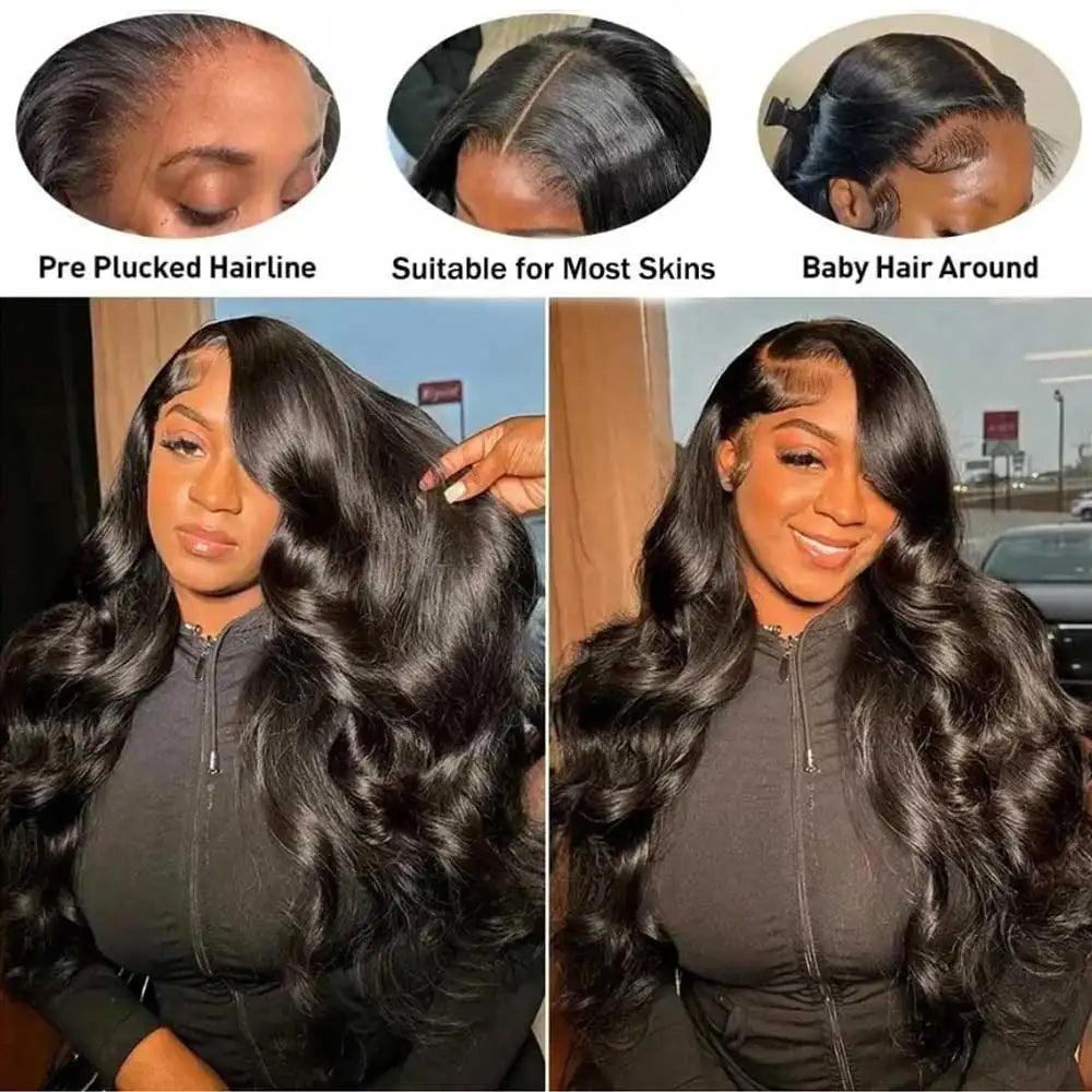 Body Wave Brazilian Remy Human Hair Wig – Lace Closure & Glueless Options
