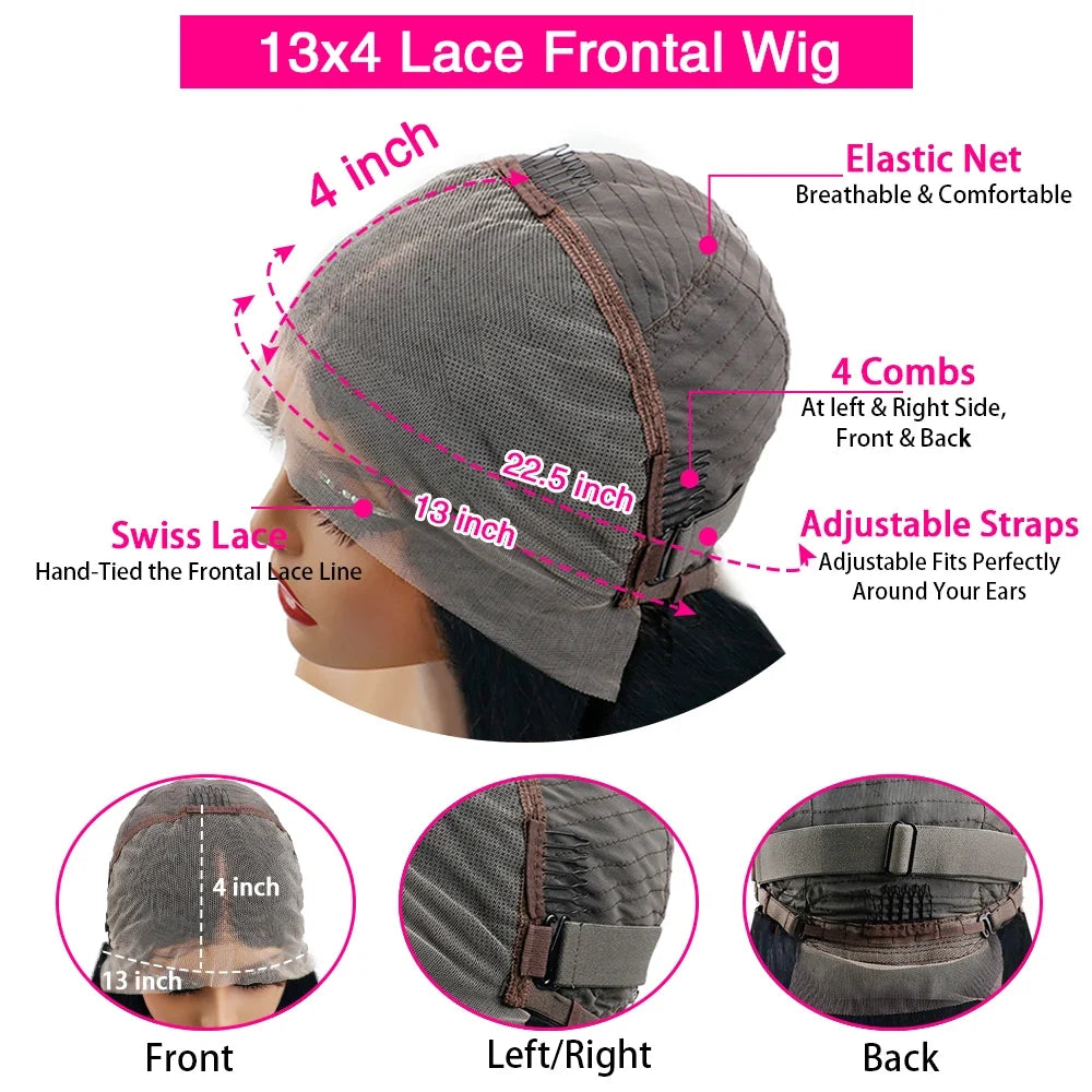Chocolate Brown Body Wave Human Hair Wig – 13x4 & 13x6 HD Lace Frontal | Up to 46 Inches
