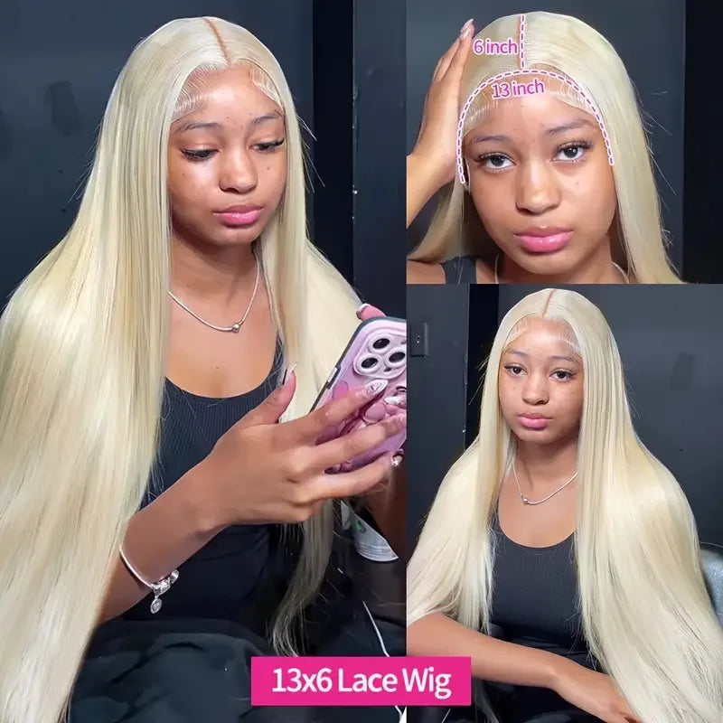613 Blonde Straight Human Hair Wig – 13x4 & 13x6 HD Lace Frontal | Pre-Plucked