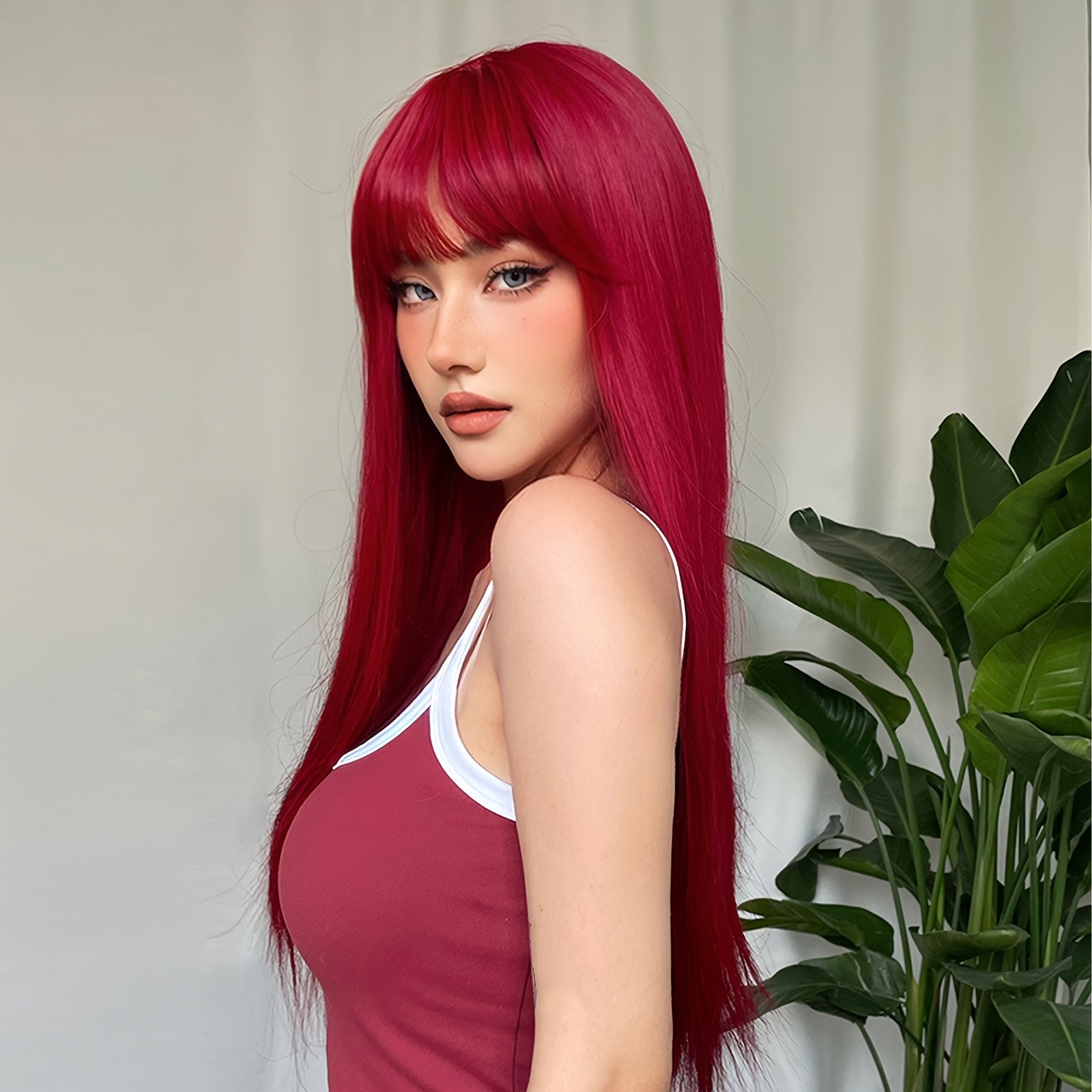 Straight Bangs Wig