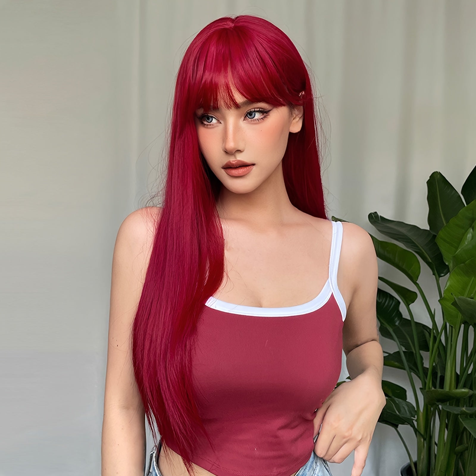 Straight Bangs Wig