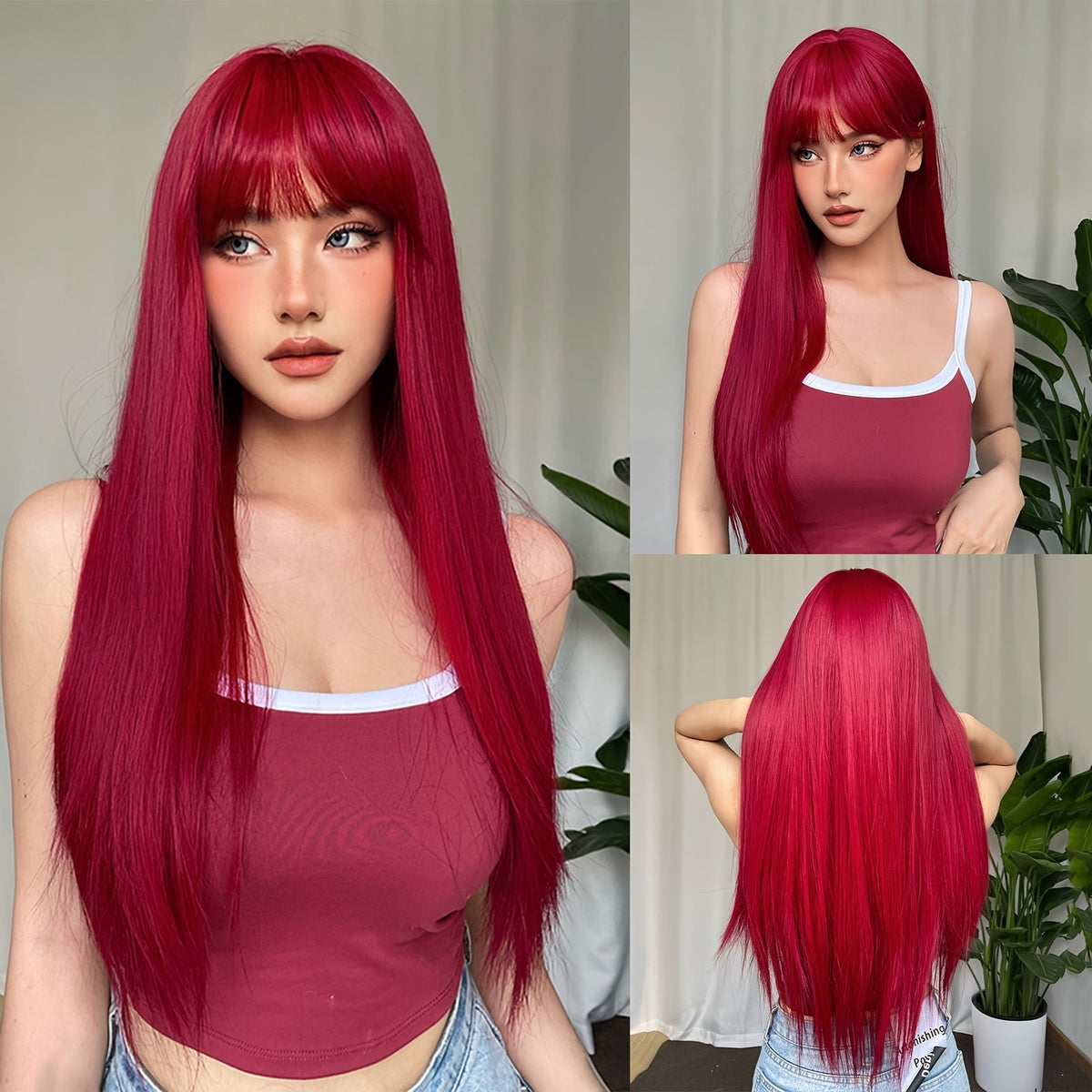 Straight Bangs Wig