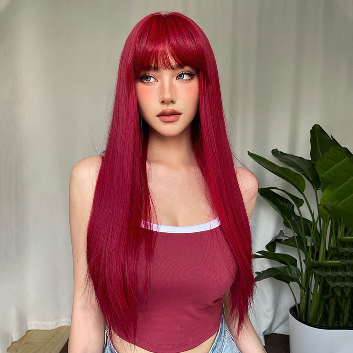 Straight Bangs Wig