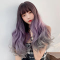 65cm Gradient Big Wave Curly Wig with Full Bangs