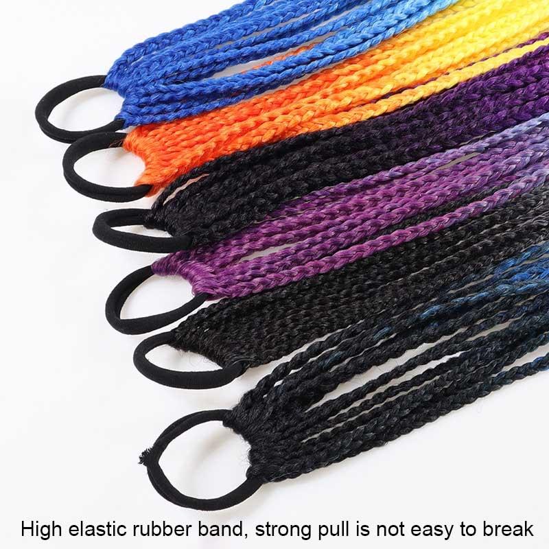Colourful Braid Hair Band Dreadlock Ponytail - Corn Silk